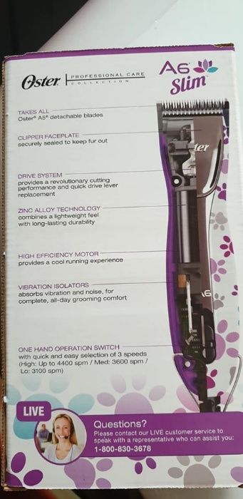 Oster A6 Slim 3-Speed Clipper Paw Print maszynka do strzyżenia psów