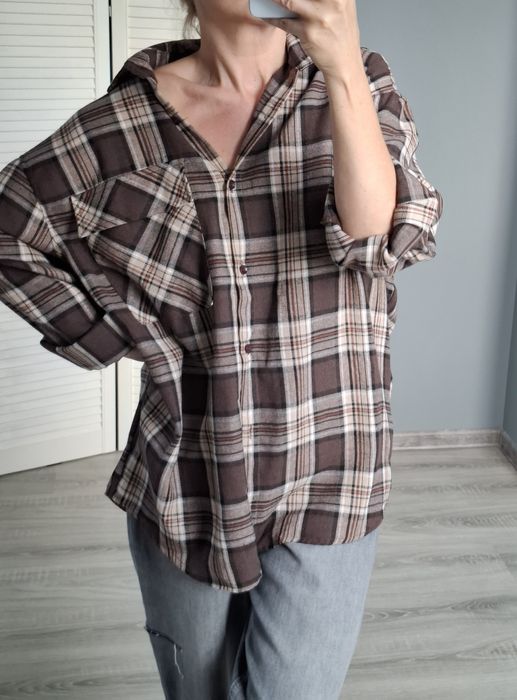 Koszula krata drogie chiny oversize
