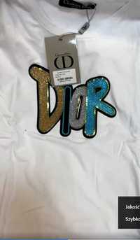 Damska koszulka Christian Dior t-shirt CD super perełka model
