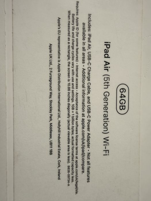 iPad Air (5. generacji) Wi-Fi 64GB – stan idealny