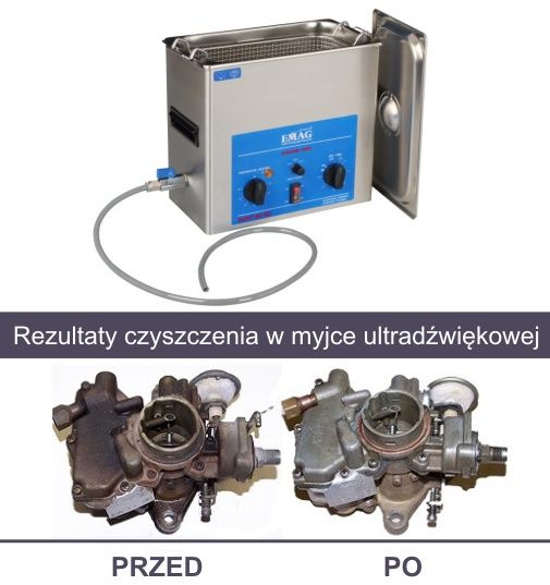Ultradźwiękowe czyszczenie mycie renowacja gaźników wtrysków części