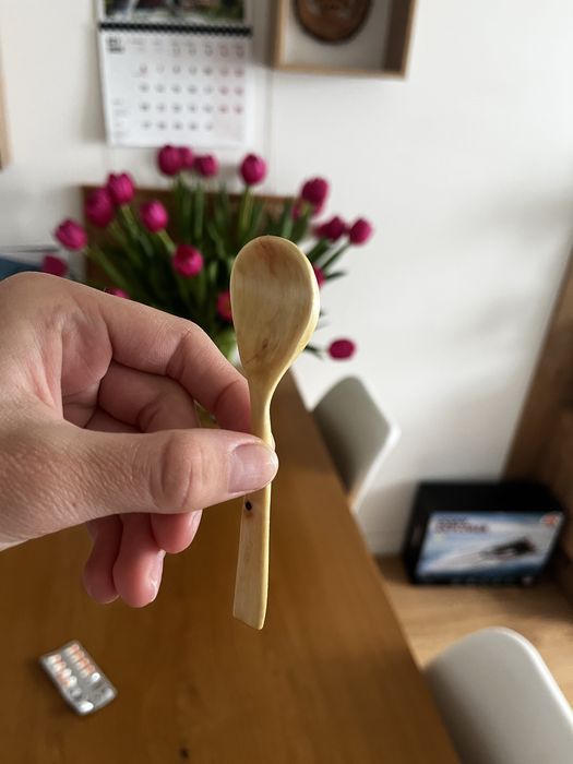 drewniana łyżeczka do cukru handmade