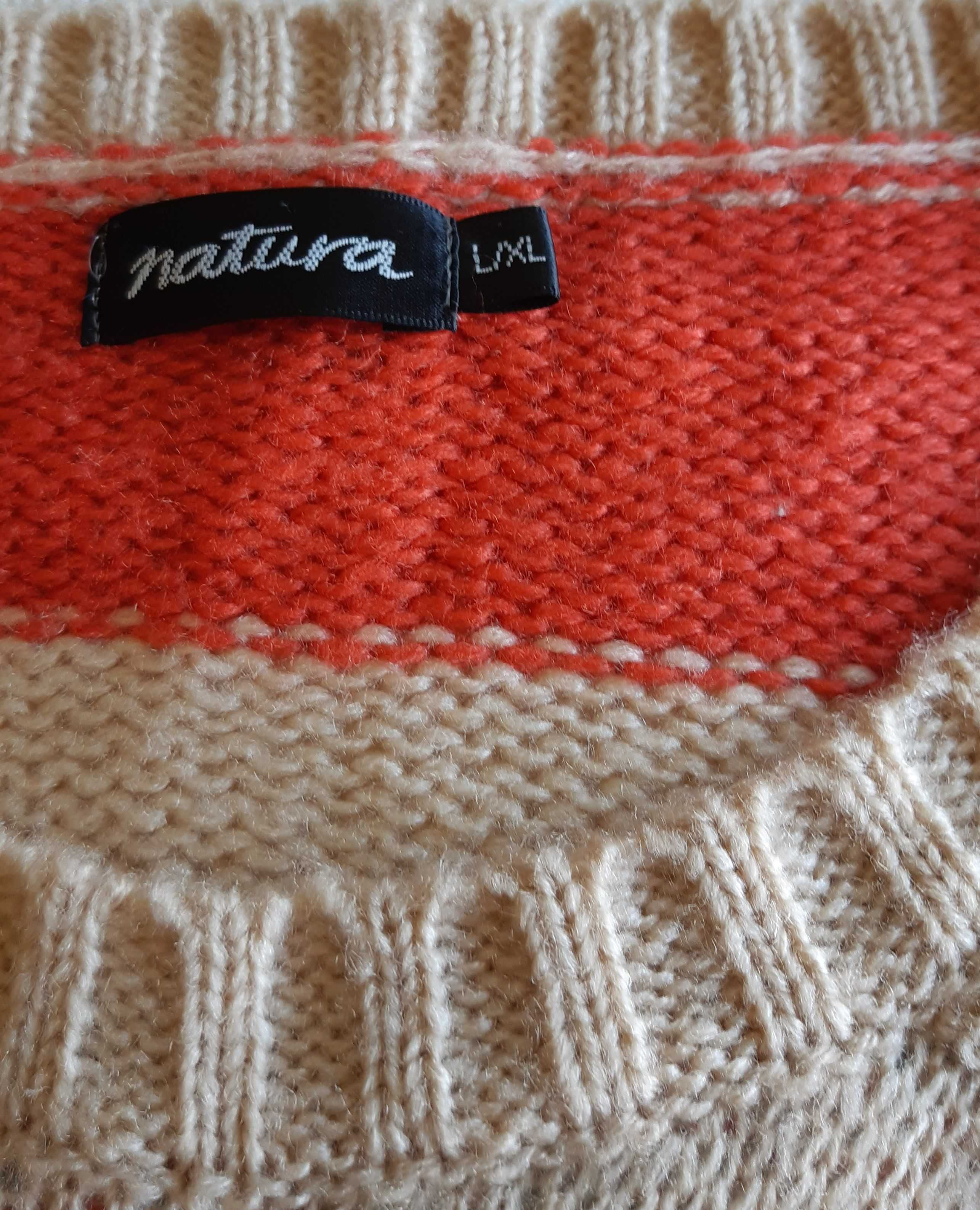 poncho colorido de lã da Natura