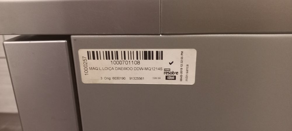 Tabuleiro superior de máquina lavar louça DAEWOO