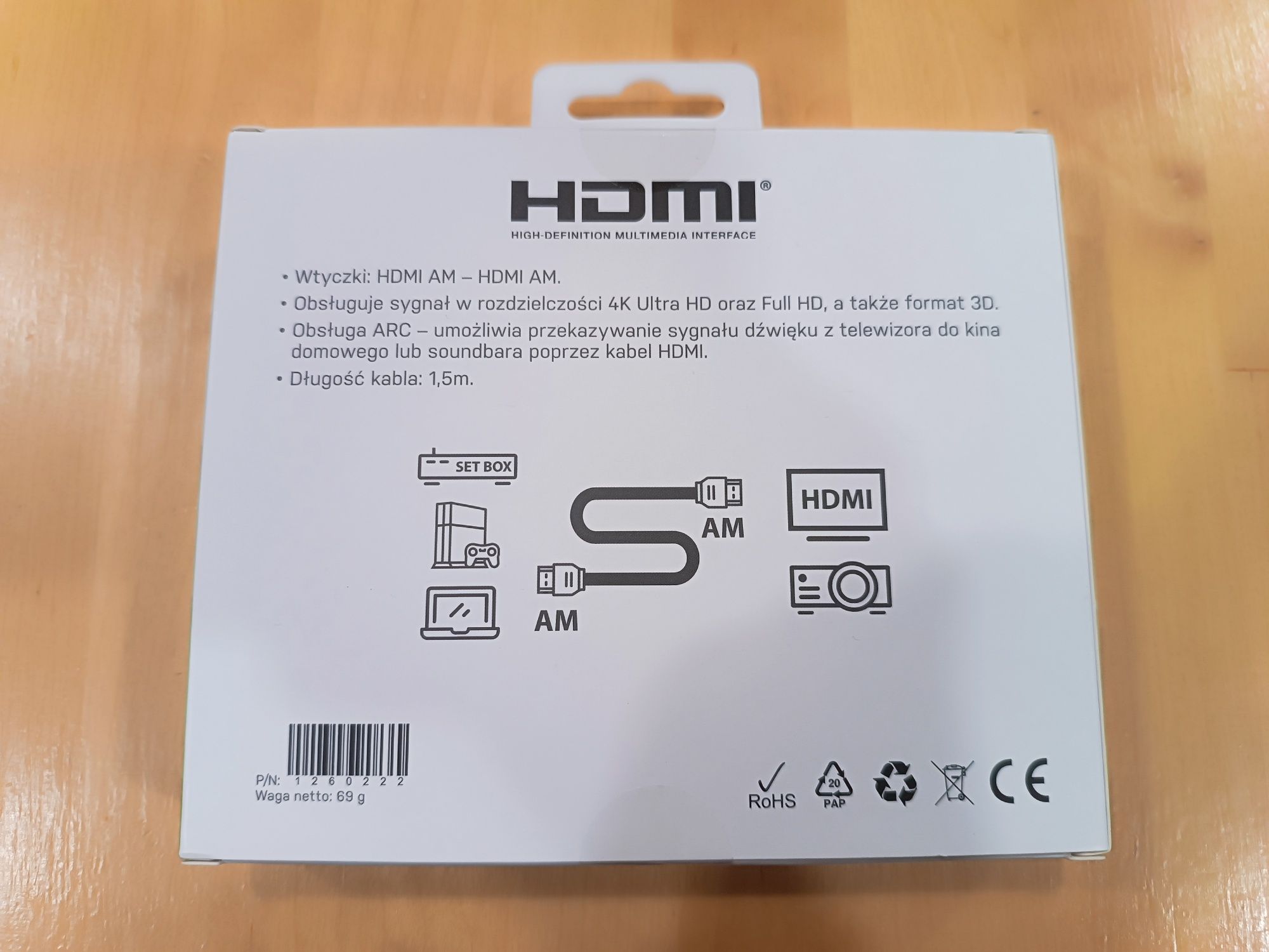 NOWY kabel HDMI 4K 3D 1,5m XLine