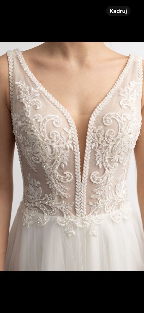 Sukienka slubna s/xs ivory/ecru