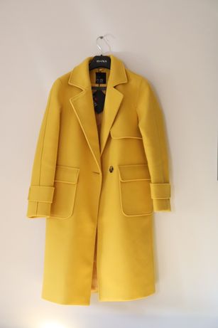 Żółty przejściowy płaszcz even odd nowy Hit oversize kubełkowy XS