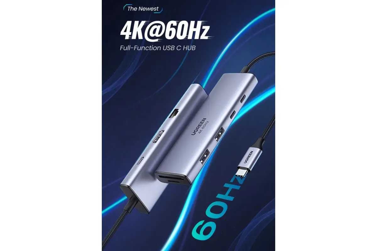 UGREEN hub 9 in 1 HDMI 4K 60Hz, Type C ,PD 100W, RJ45, USB-A, USB-C