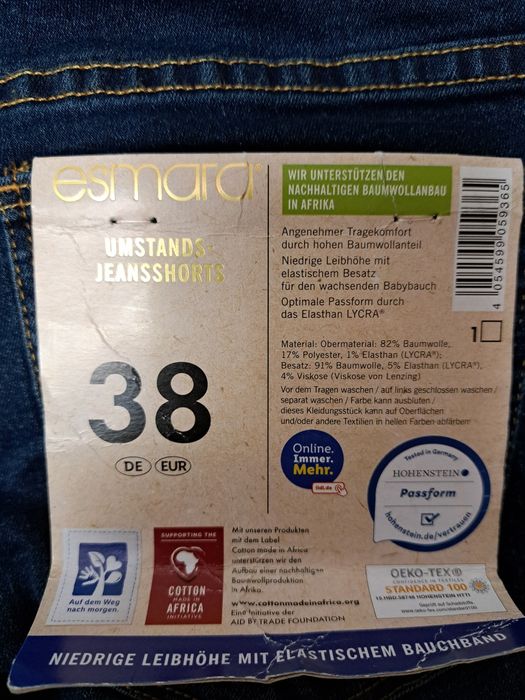 Шорты жіночі для вагітних . Нові, з біркою. Esmara. Розмір 38.