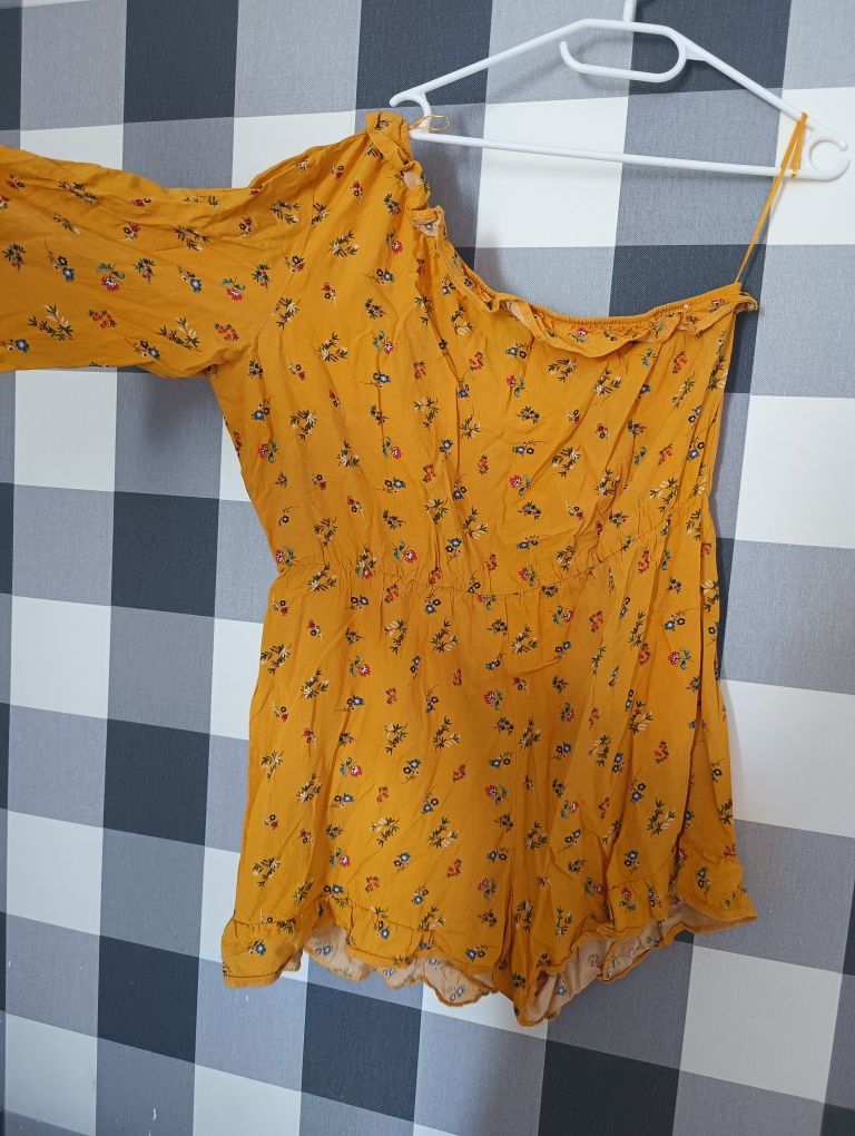 Nowy musztardy kombinezon w kwiatuszki Primark, rozmiar 44!
