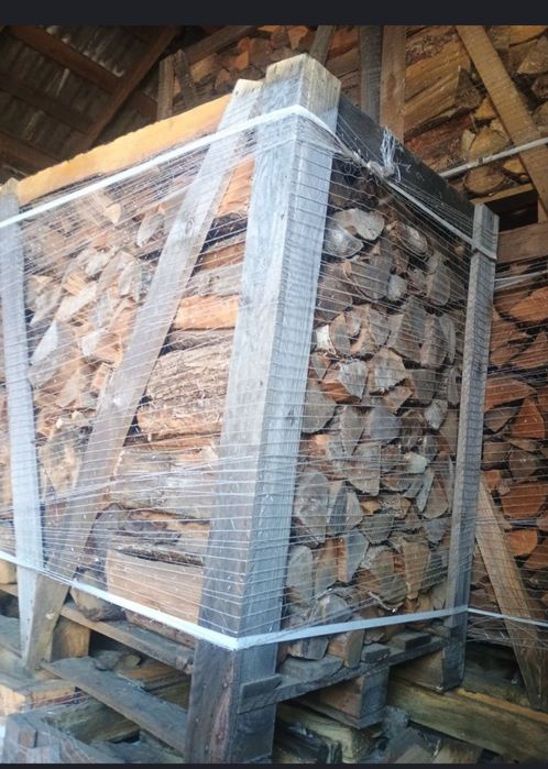 SUCHE Drewno kominkowe opałowe    dąb brzoza olcha pakowane na palecie