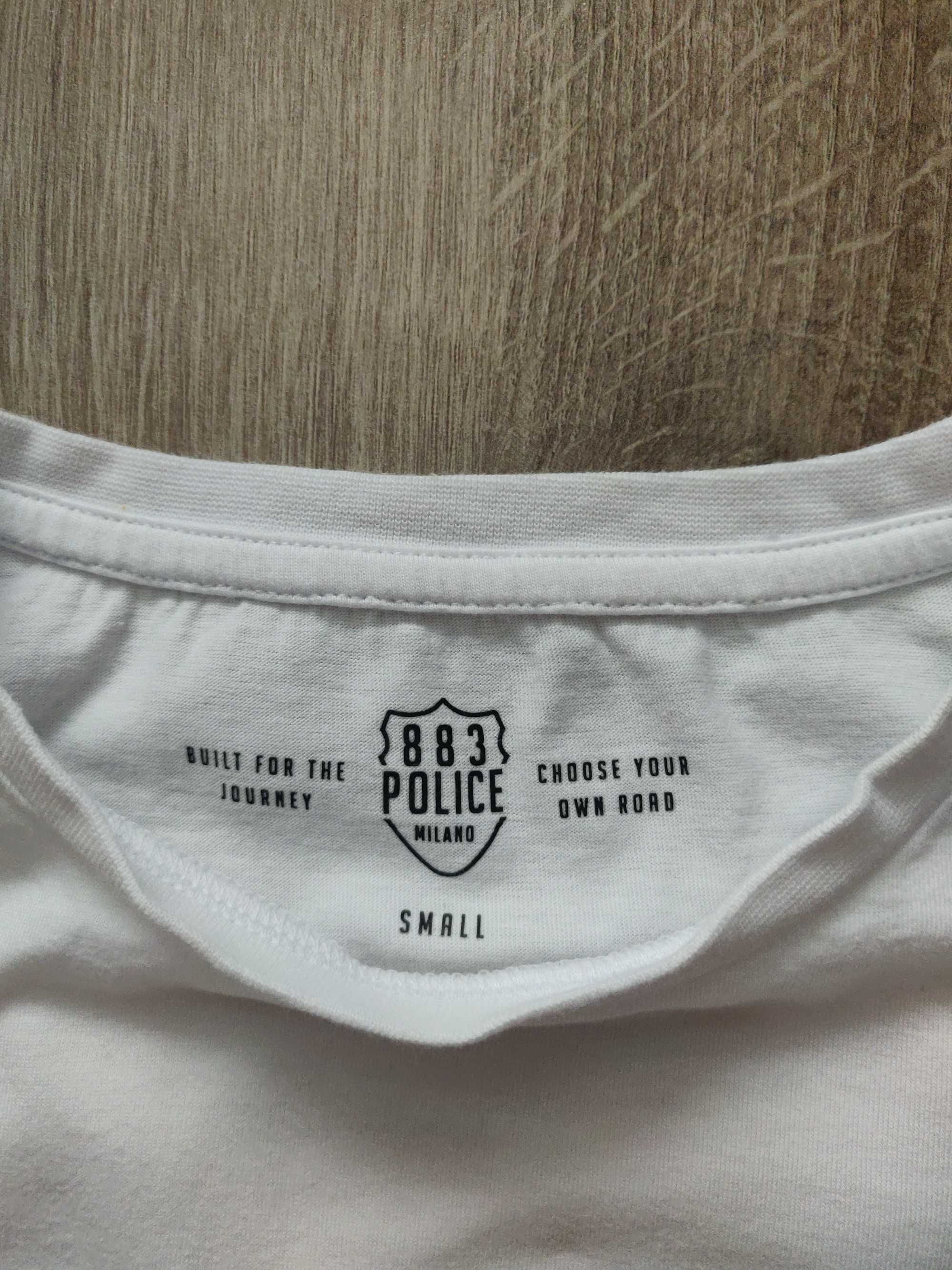 Футболка 833 Police Milano S (46 ) оригинал 100 % cotton. белая