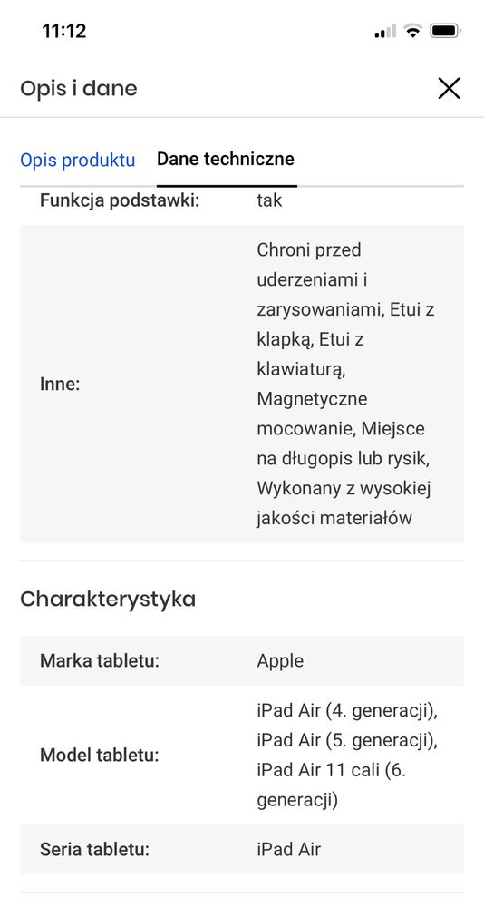 Etui do iPada 10,9 z klawiaturą , miejscem na rysik
