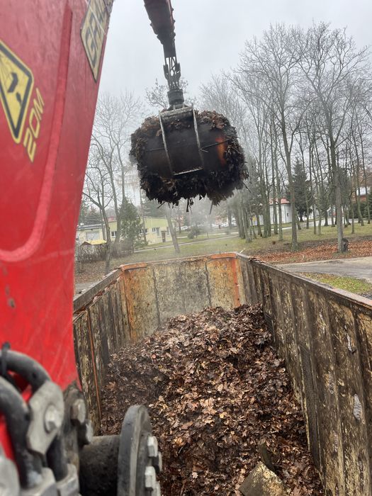 Wywoz galezi karp trawy lisci transport drewna