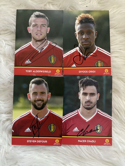 Reprezentacja Belgii autografy na fan kartach