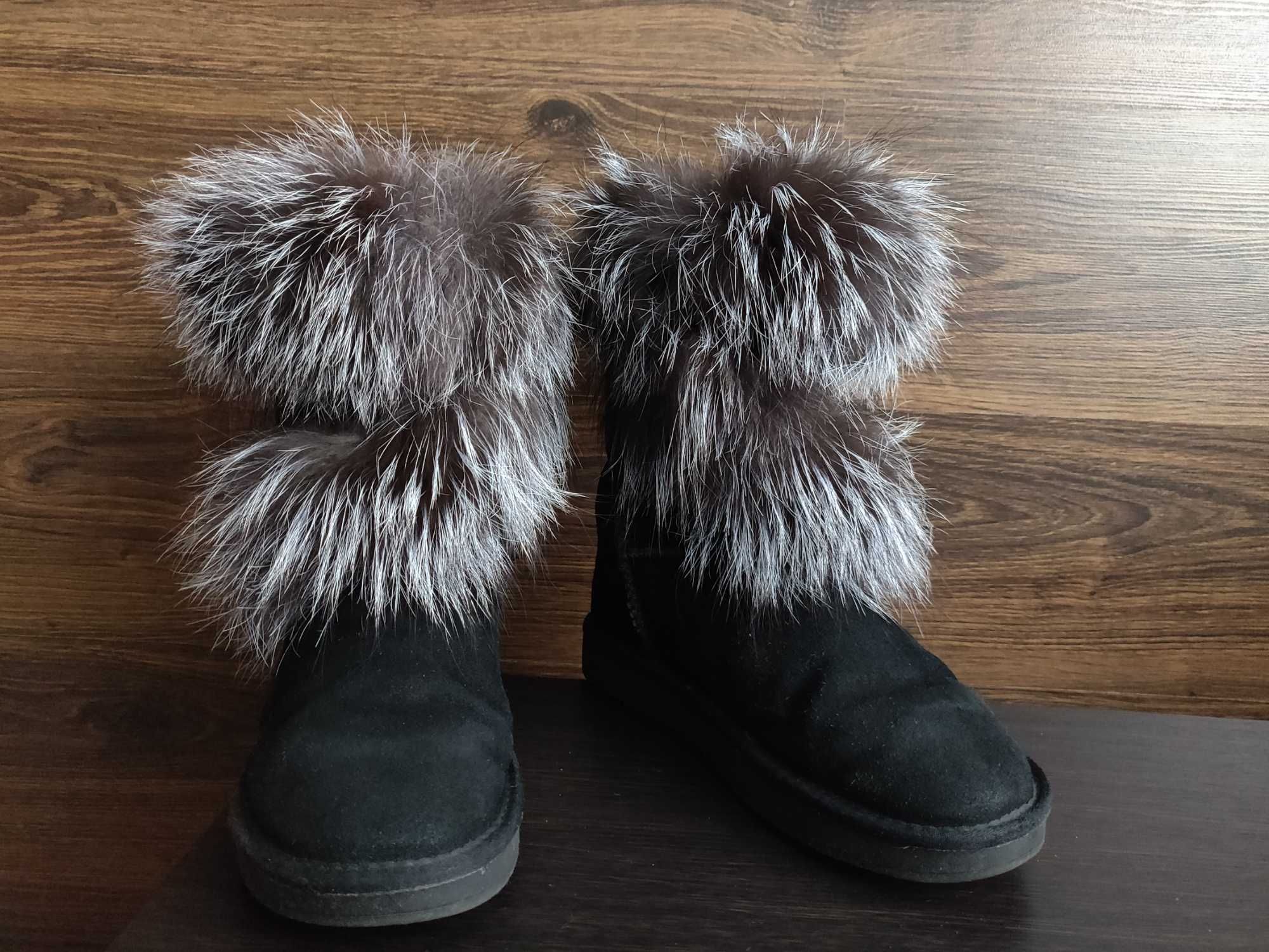 Угги женские It is fashion высокие замшевые с мехом р.40/ 25,5 см.