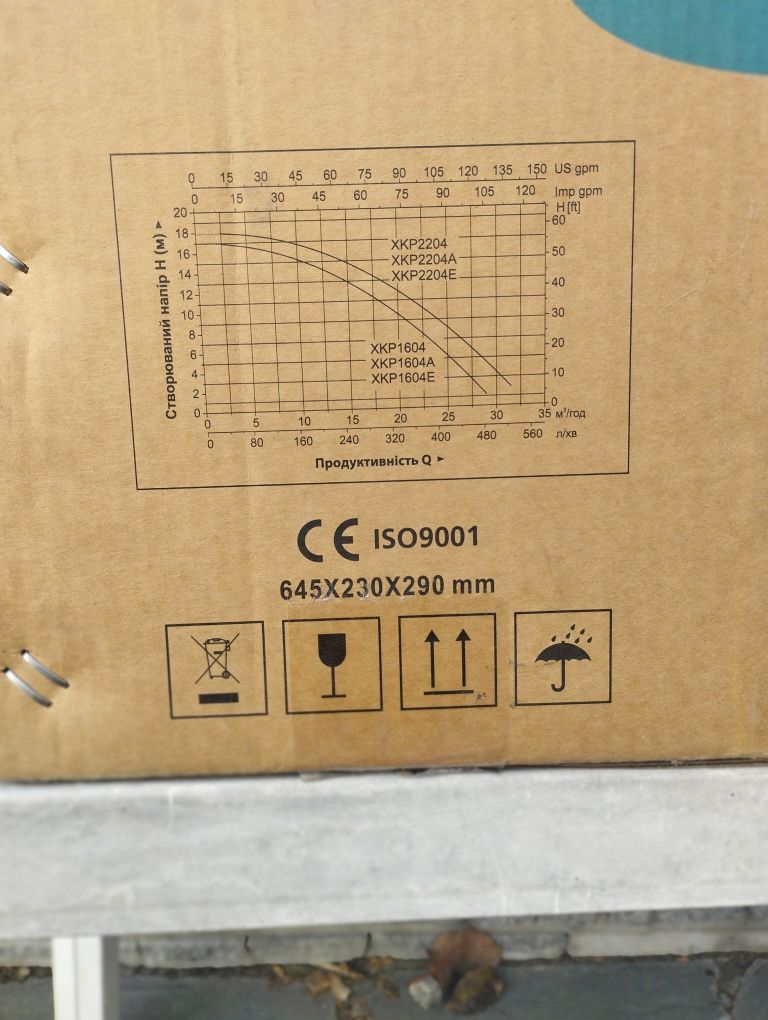 Насос для бассейну 1.6квт Hmax 17.5 m Qmax 450 л/хв LEO XKP 1604