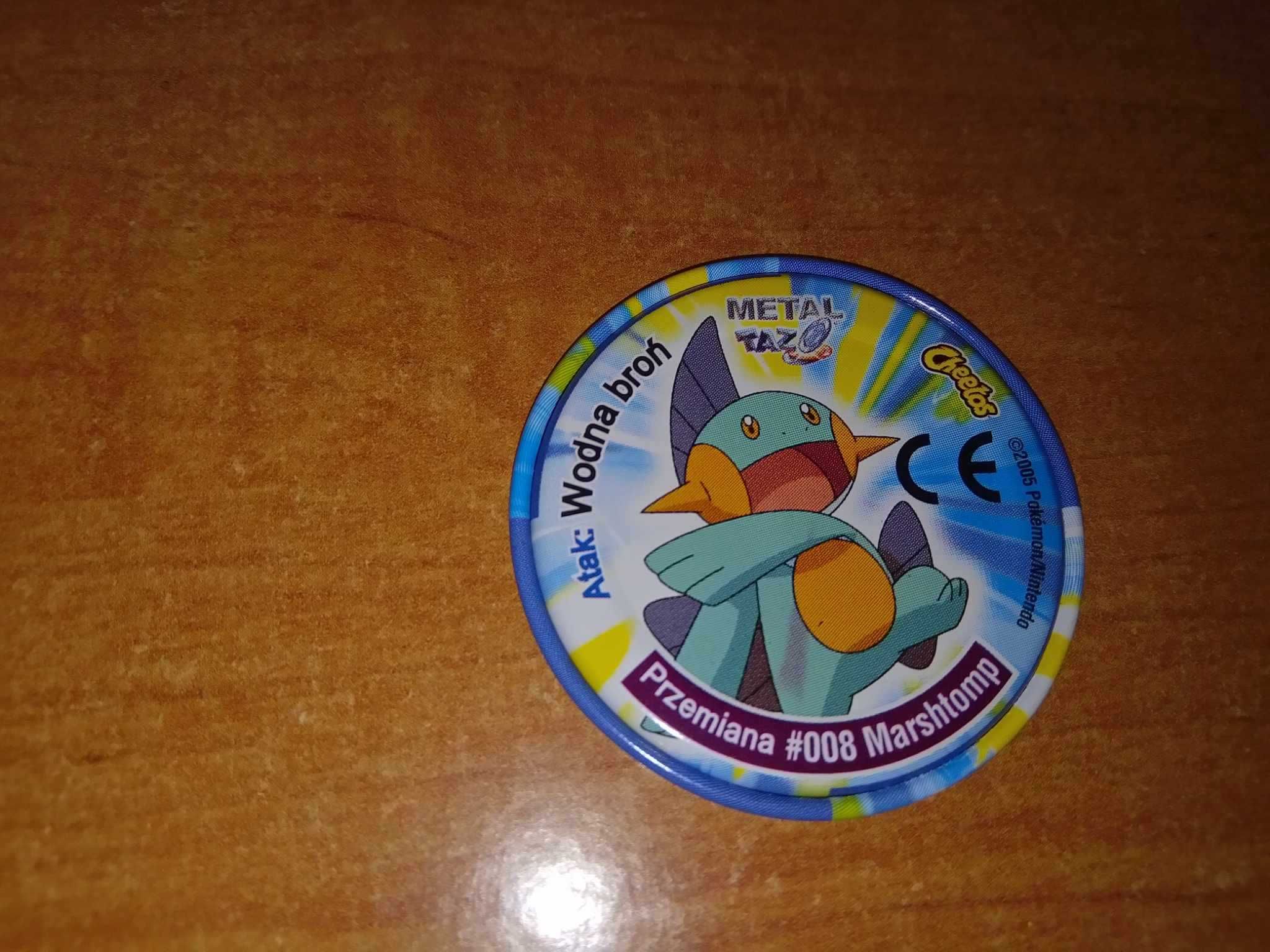 Żeton Tazo Metal Tazos Pokemon Advanced #007 Mudkip #008 Marshtomp