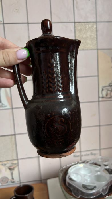 Винтажный кофейный набор, керамика, 6 персон