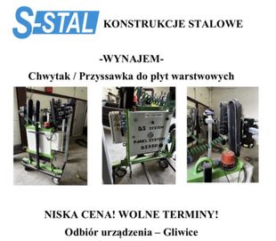 Wynajem - chwytak, przyssawka do płyt warstwowych Śląsk Gliwice