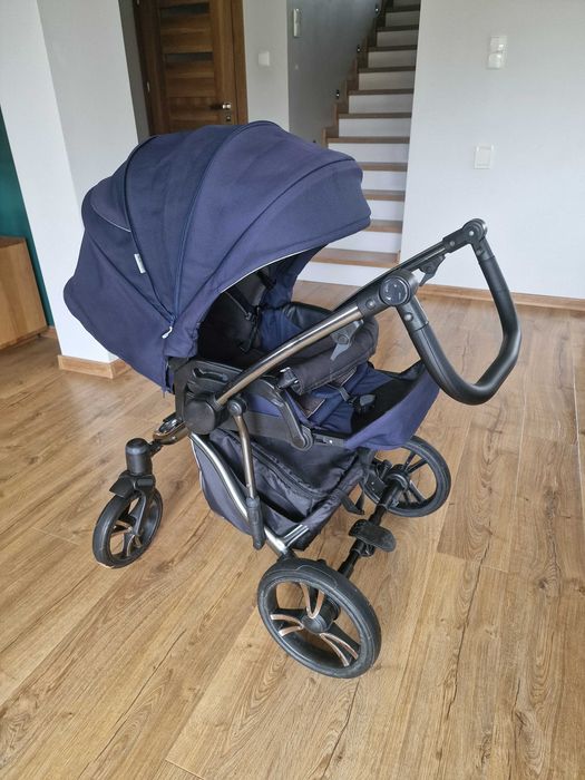 Wózek gondola spacerówka 2w1 Bebetto Bresso PREMIUM CLASS silver 03