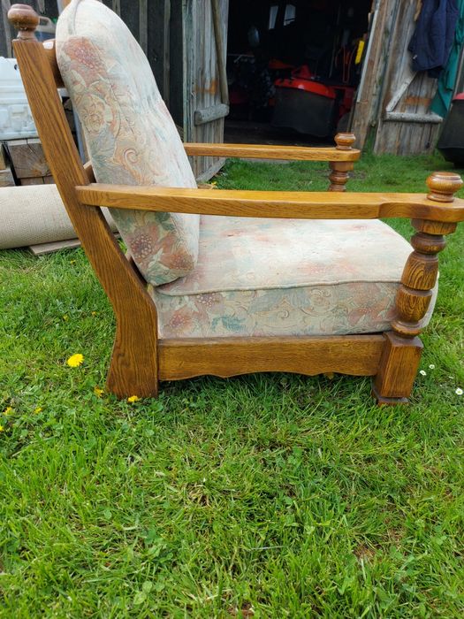 Stylowy Fotel dębowy retro vintage