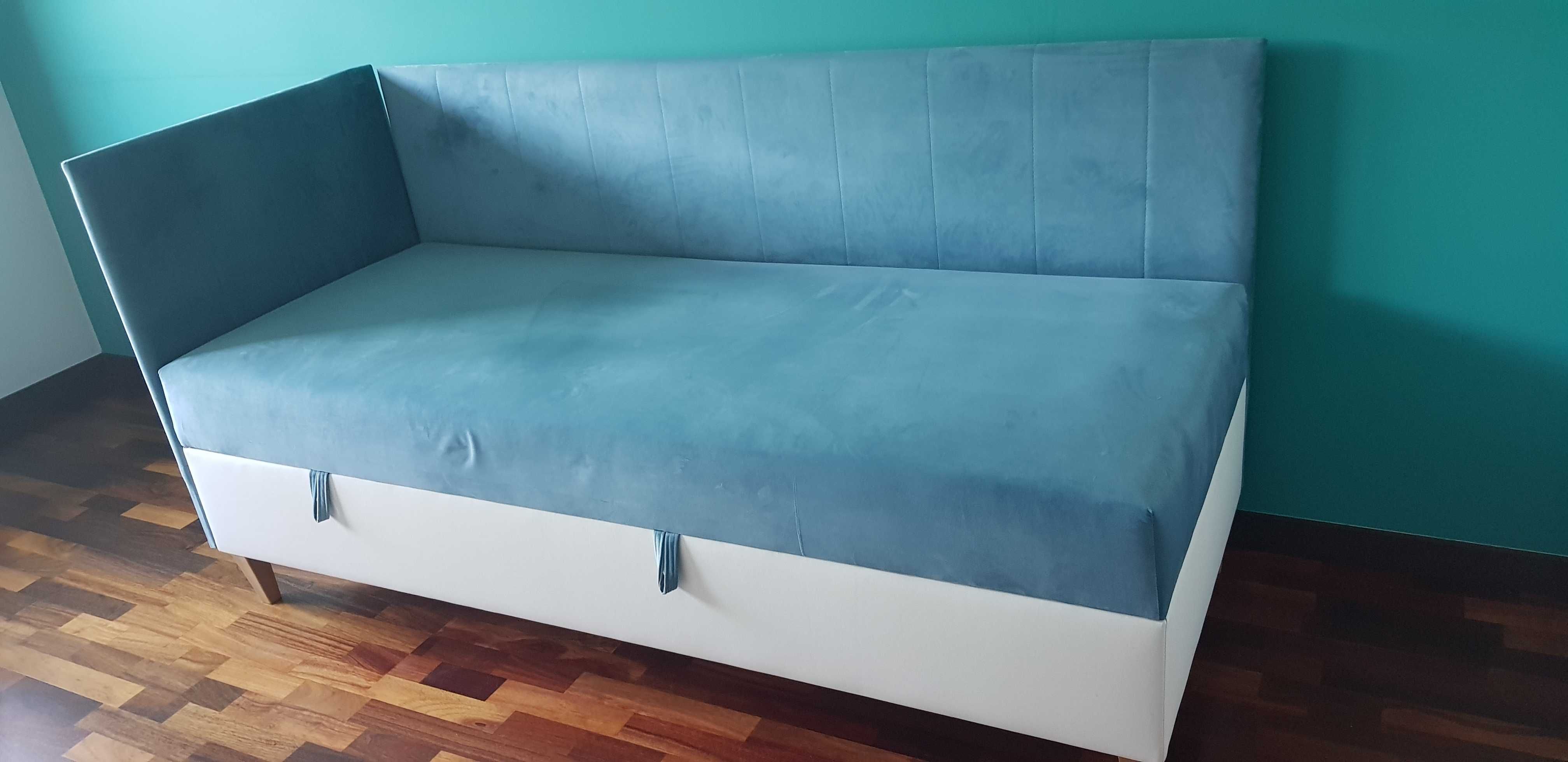 Łóżko tapicerowane 80x200 materac kieszeniowy 2-letnie jak nowe czyste