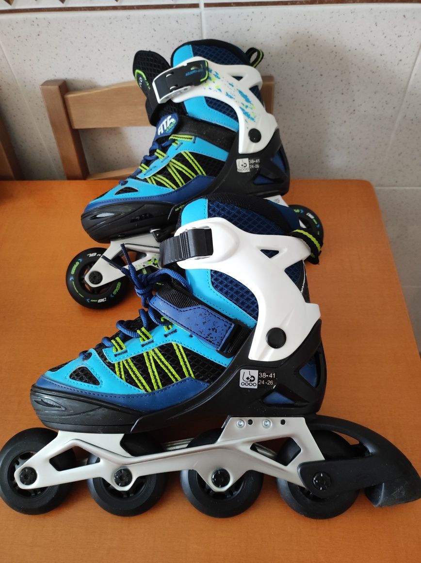 Patins em linha + Proteções