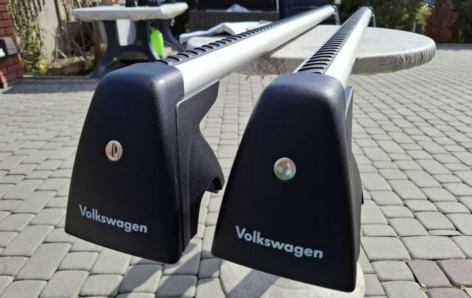 Oryginalny Bagażnik Dachowy VW Touareg III Poprzeczki Thule Super Stan