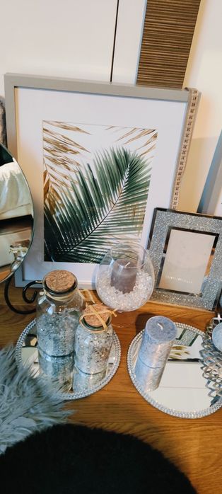 Zestaw Glamour zasłona firanka lusterko ramki