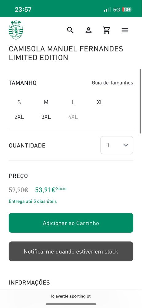 Camisola Manuel Fernandes