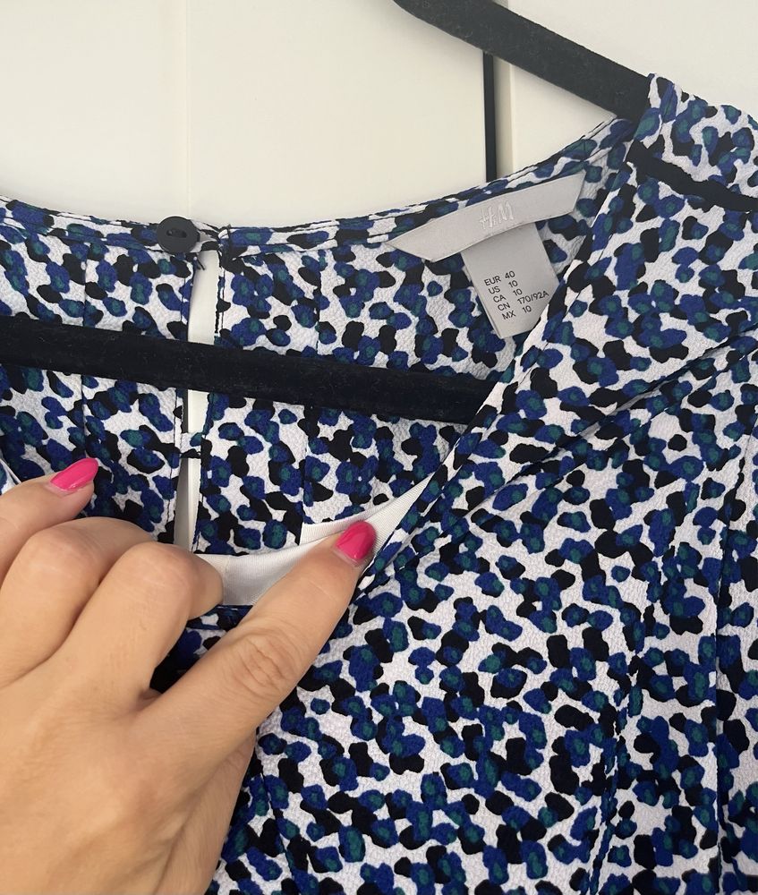 Oversize luźna panterkowe sukienka ciapki niebieska outfit Capsule