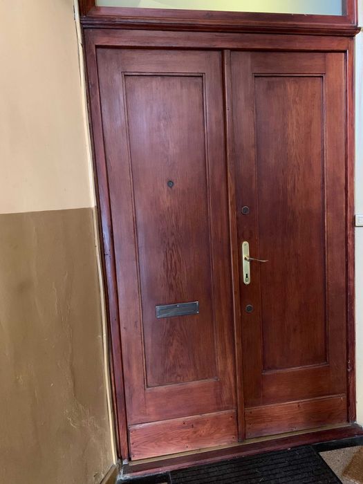Drzwi wejściowe wewnętrzne, drewniane po demontażu sprzedam