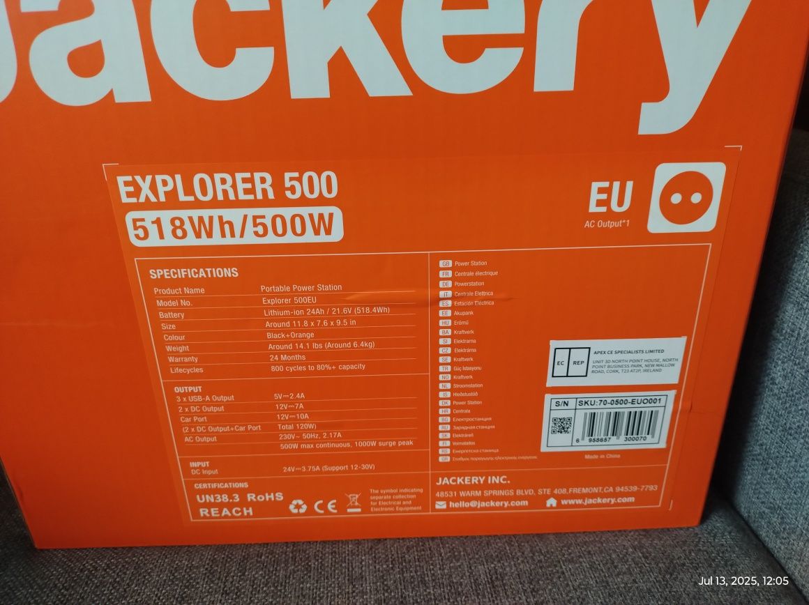 Stacja zasilania magazyn Jackery Explorer 500 EU