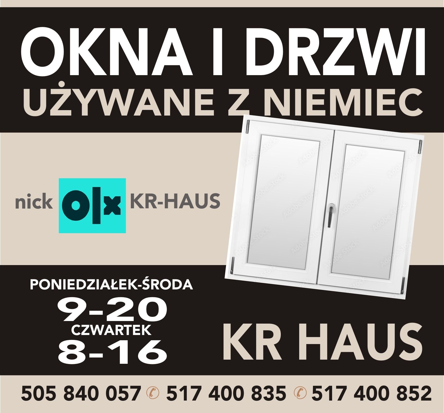 KR HAUS drzwi 120x215 z oknem podawczo wydawczym używane POZNAŃ