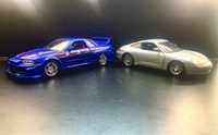 Nissan Skyline r/34 Porsche 911 carera 1:24 MAISTO