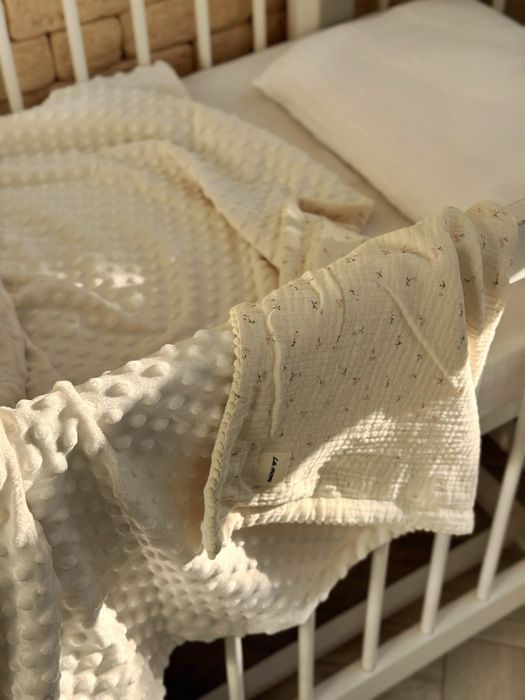 Теплий Плюшевий мусліновий пледик