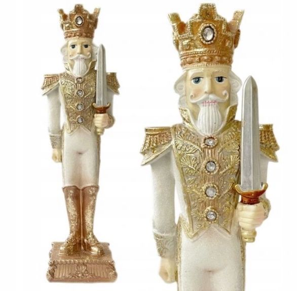 Figurka dziadek do orzechów złoty glamour duży 39 cm DUŻY