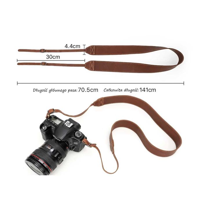 PRAWDZIWA SKÓRA Uniwersalny Pas Pasek Do Aparatu Fotograficznego