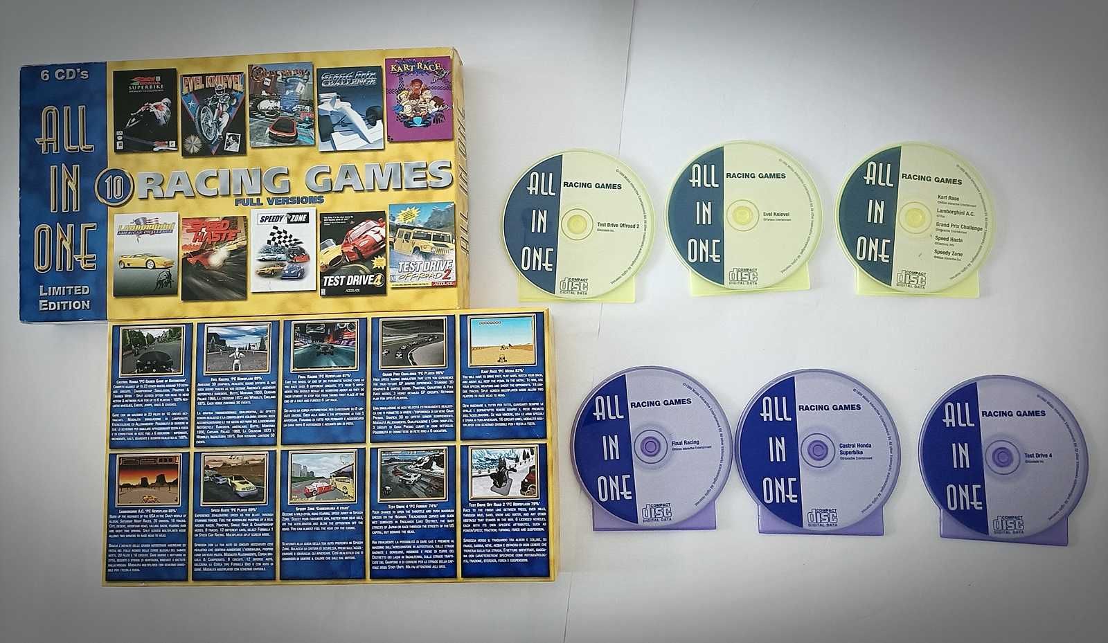 10 retro gier wyścigowych PC BIG BOX Midas 1999 r. Limited Edition