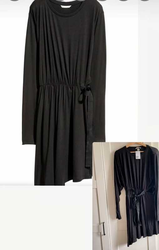 Nowa Czarna sukienka wiązana asymetryczna M h&m