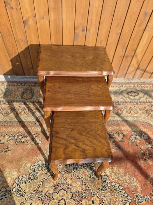 Trojak  dębowe stoliki 3 szt stolik Ludwik #1728  Stylowy Węgrów