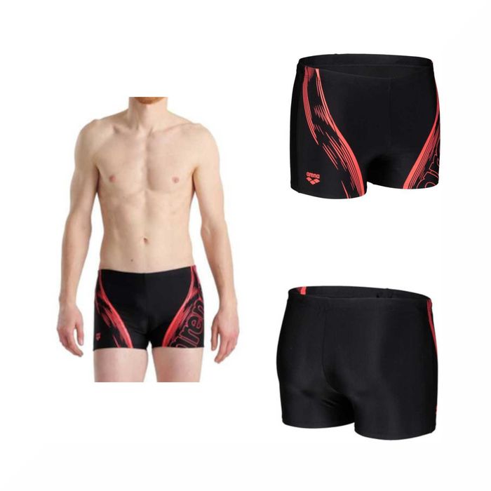 Bokserki Kąpielowe ARENA 3XL D9 (UK42) Graphic Black Męskie Sznurek