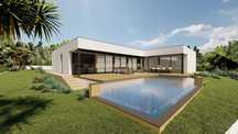 Moradia moderna virada ao sul com piscina infinity