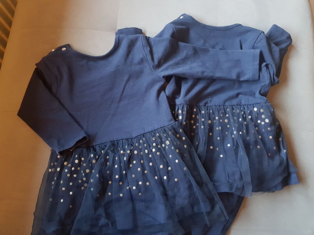 Świąteczne body/sukieneczki dla dziewczynek bliźniaczek r 80