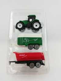 Nowy Ciągnik traktor zabawkowy 2 przyczepy dla dzieci