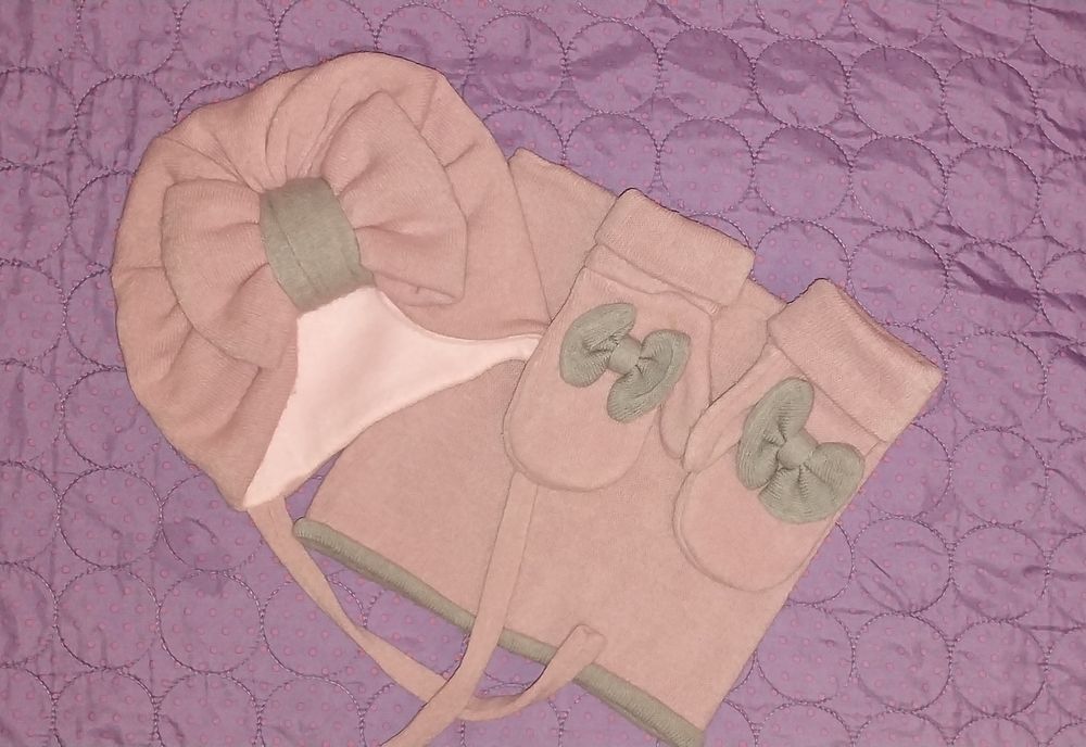 Шапочка, хомут, рукавички