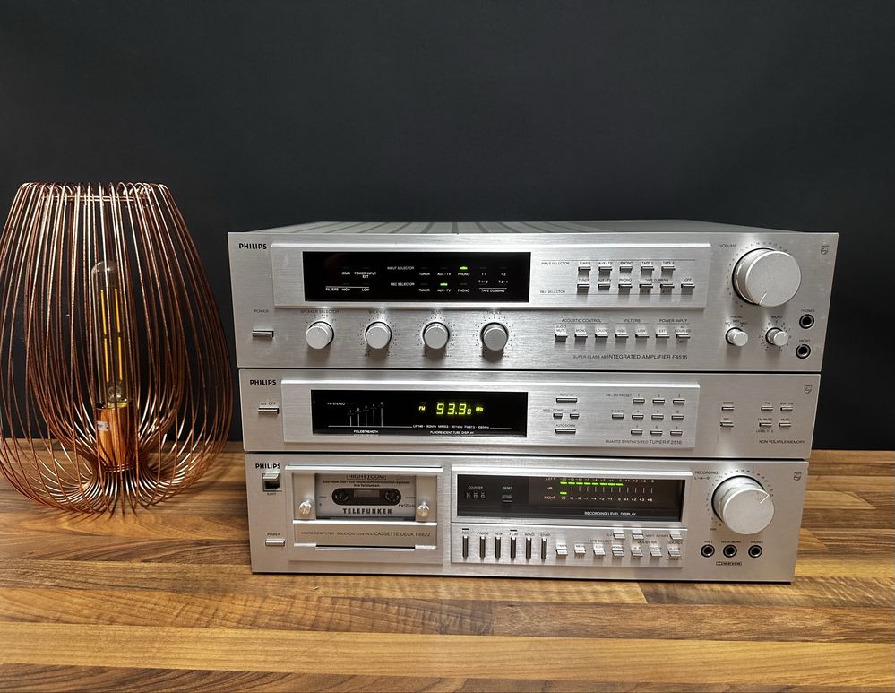 Zestaw Audio Philips - F4516, F2516, F6622 - deck, tuner, wzmacniacz