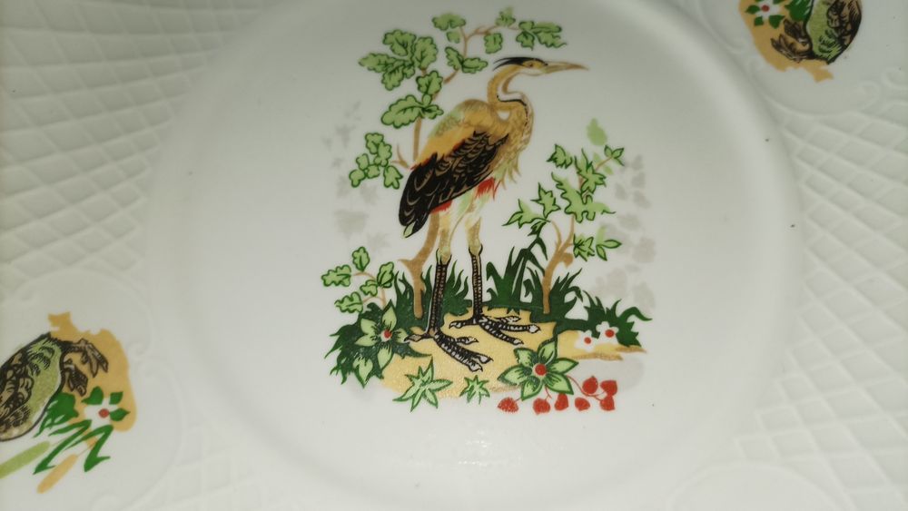 Блюдо большое Цапля. Коростень. 1 - сорт.