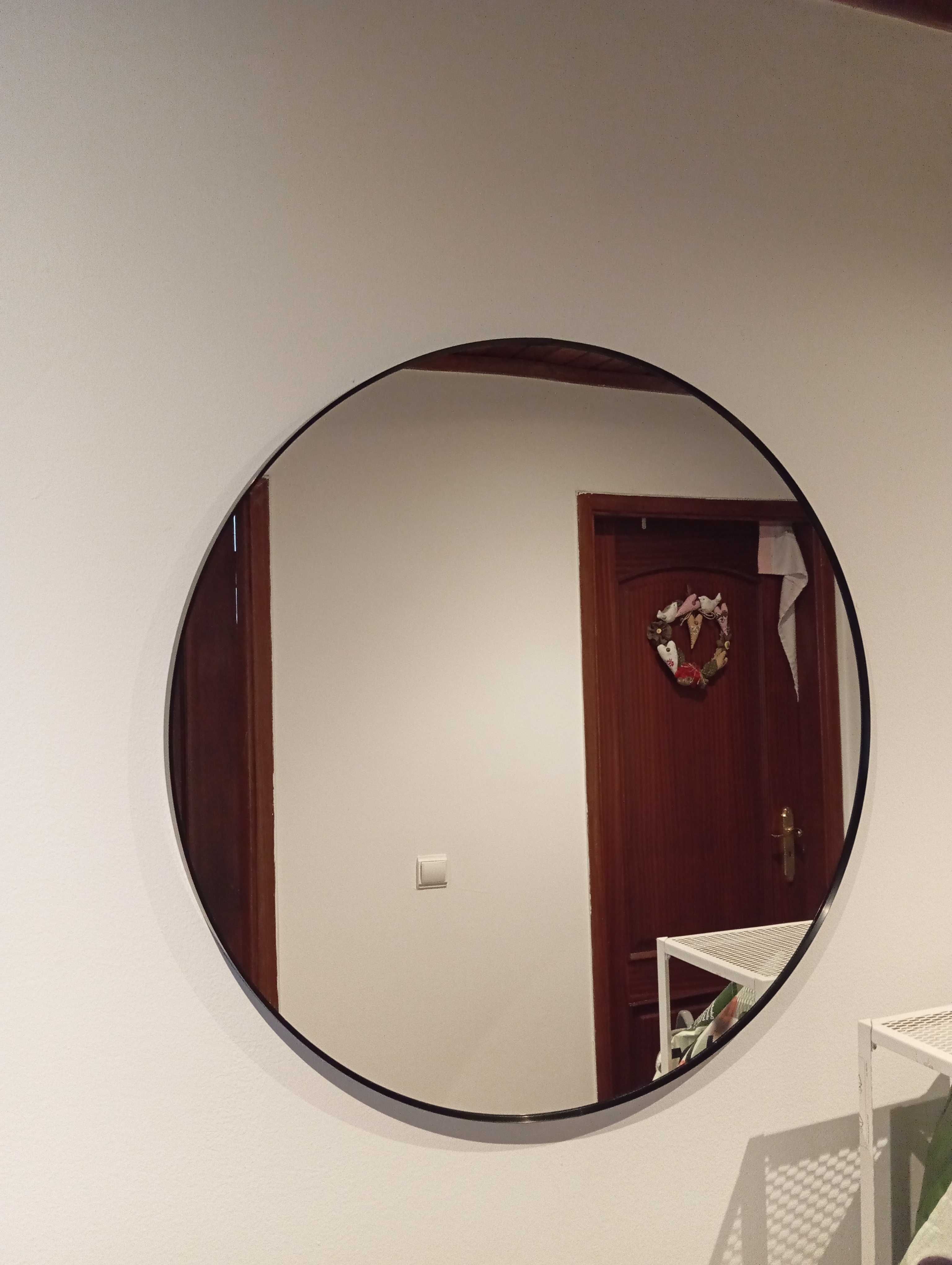 Espelho IKEA LINDBYN Preto Ø80 cm – Muito Bom Estado